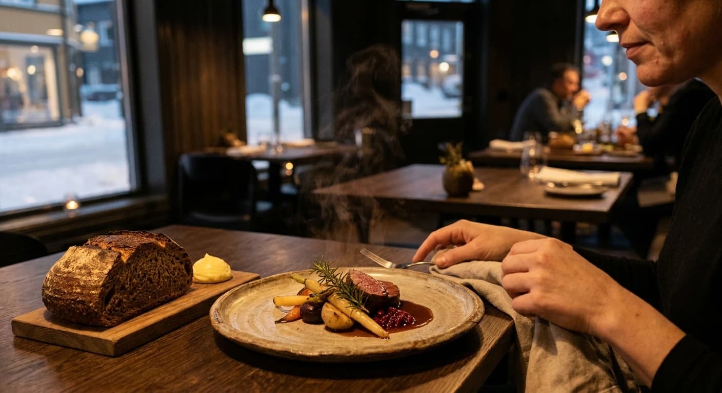 Arctic Norwegian fine dining with king crab and local ingredients in Tromsø