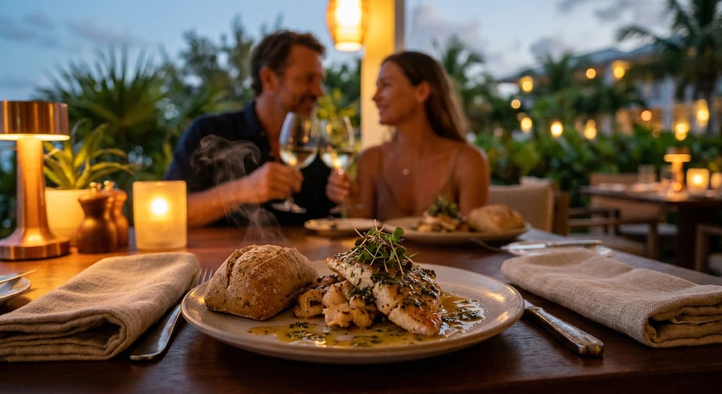 Fresh Caribbean seafood dining experience on the beach in Turks and Caicos