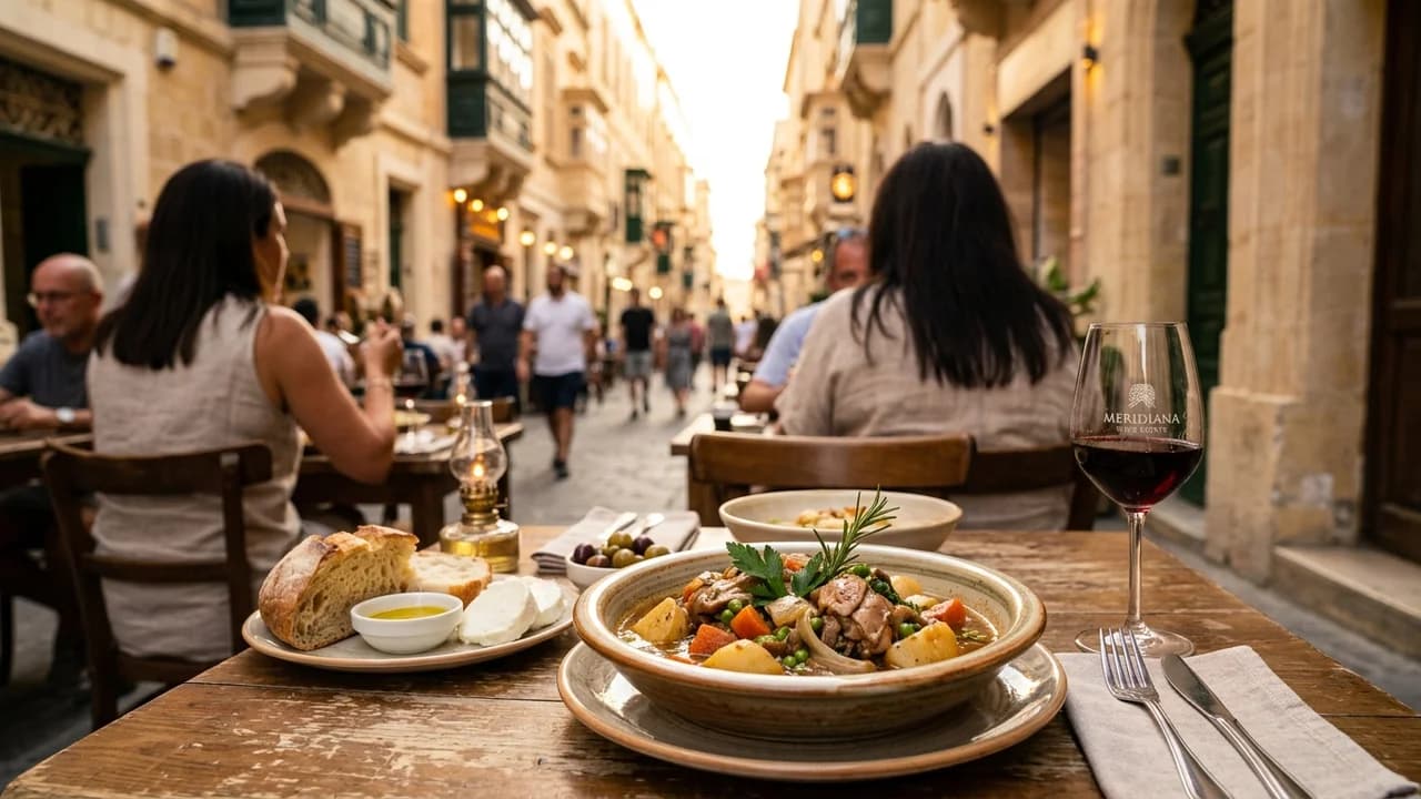 Authentic local cuisine dining experience in Valletta