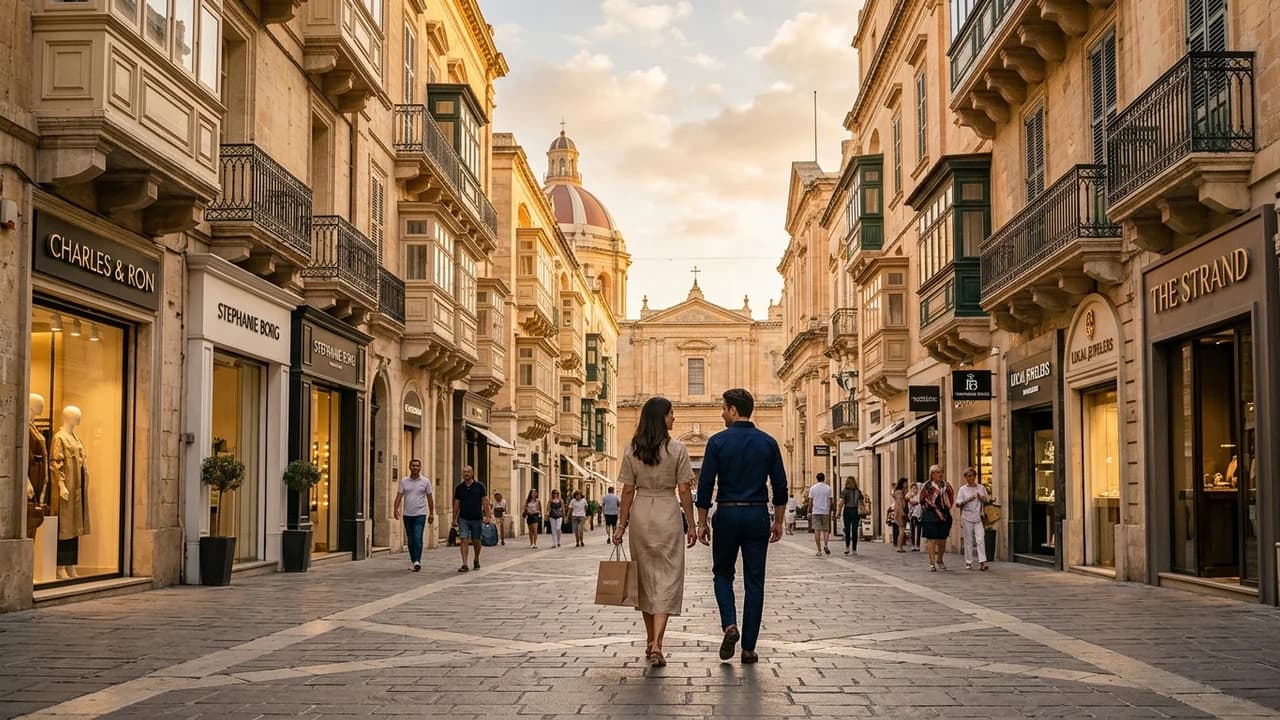 Premium shopping and leisure district in Valletta