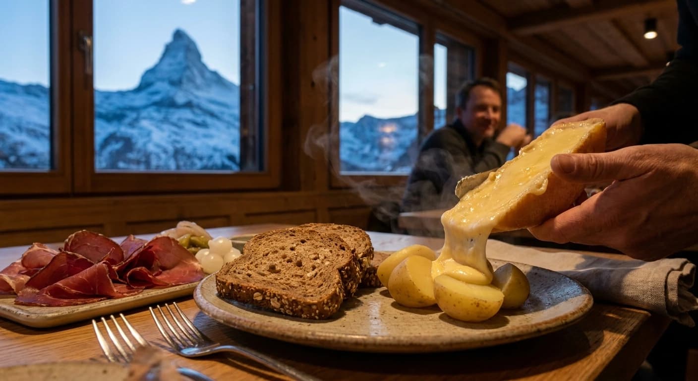 Elegant alpine fine dining with Matterhorn views in Zermatt Switzerland