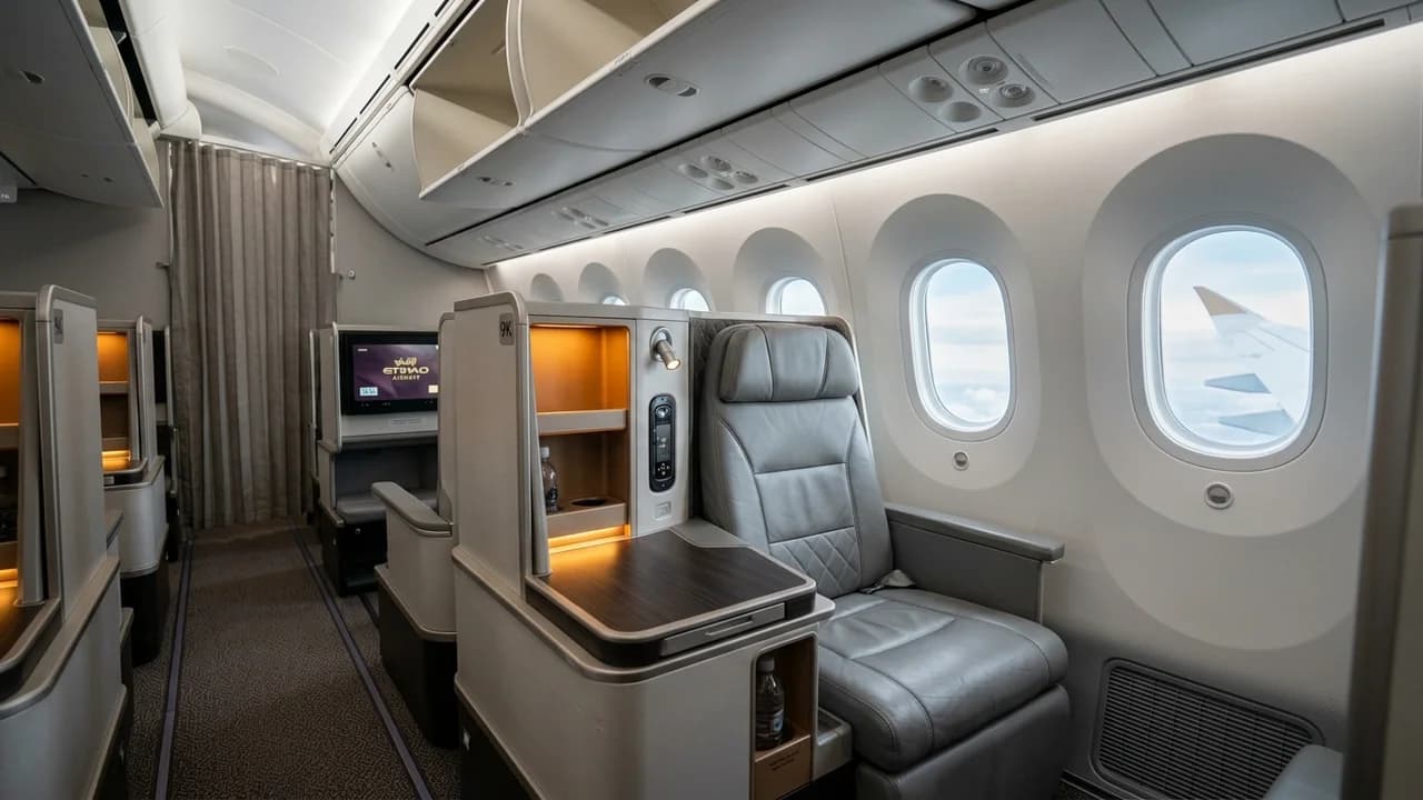 Etihad Business Studios on 787-9