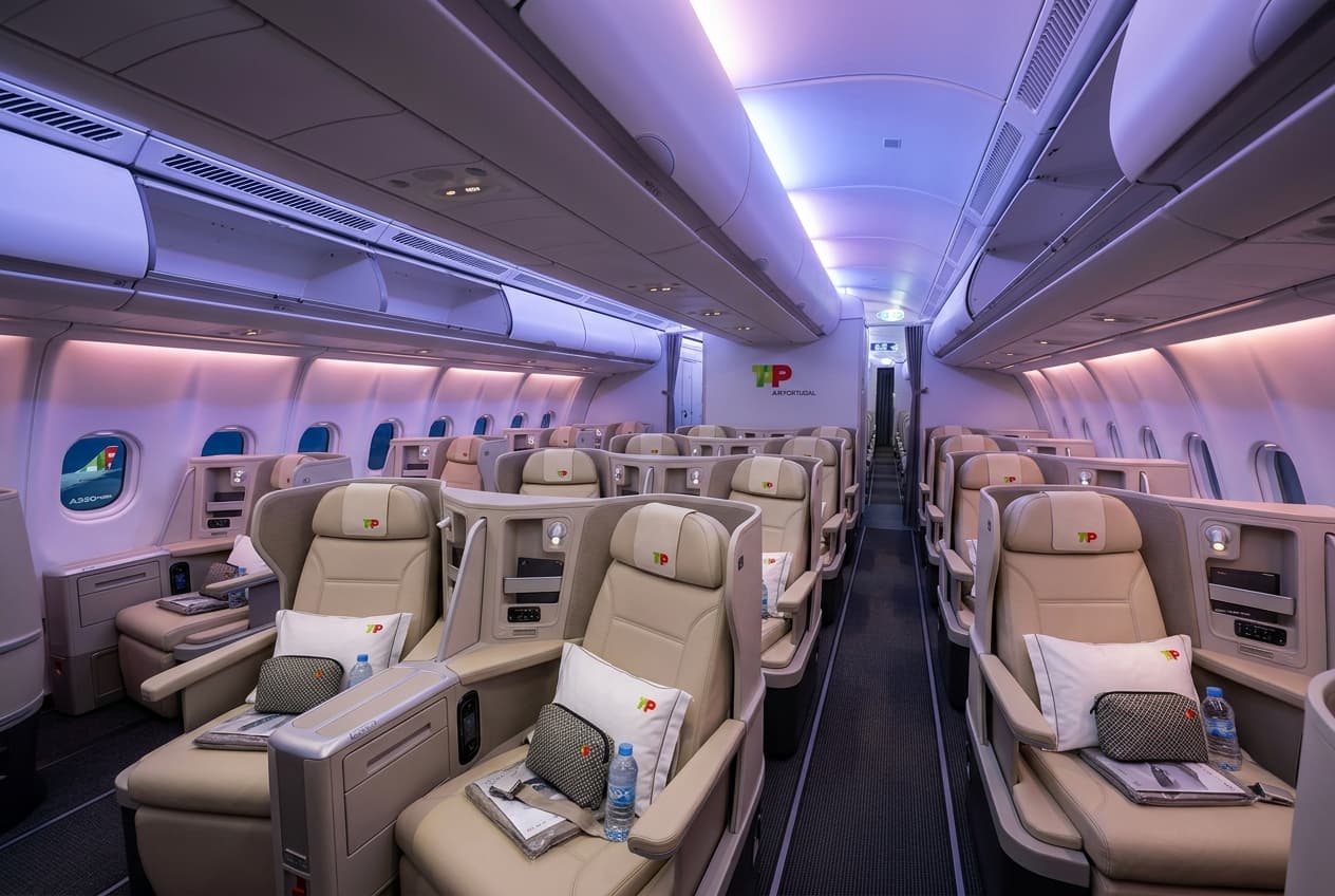 TAP Air Portugal A330-900neo business class cabin with 1-2-1 seats