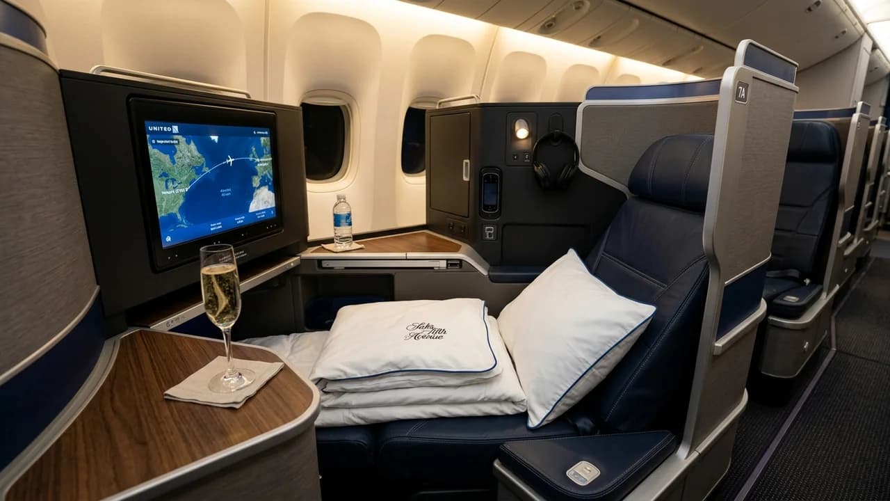 United Airlines 757-200 business class cabin