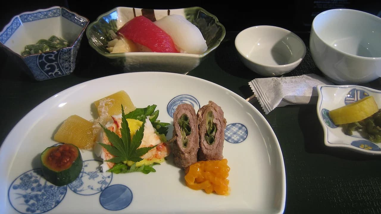 ANA Japanese Kaiseki bento meal service in business class