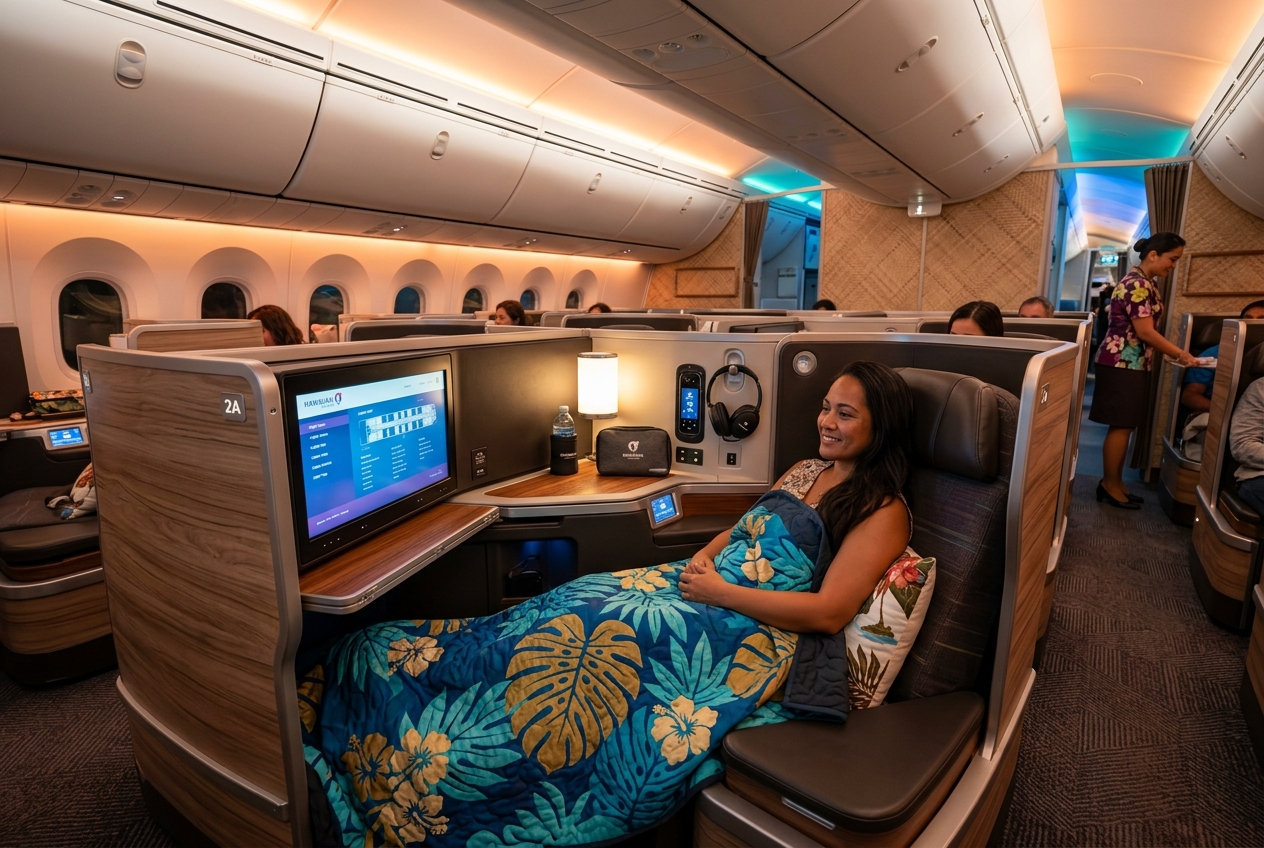 Hawaiian Airlines First Class cabin