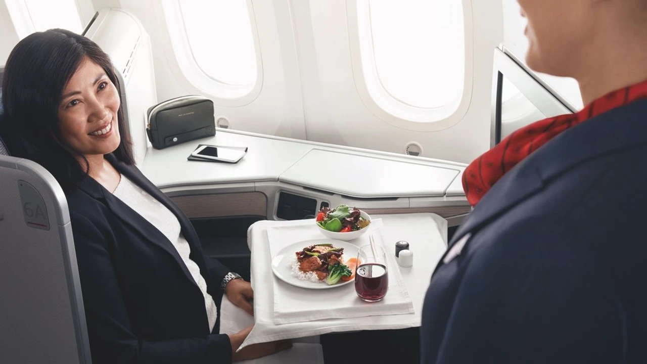 Air Canada Signature Class business class dining and meal service