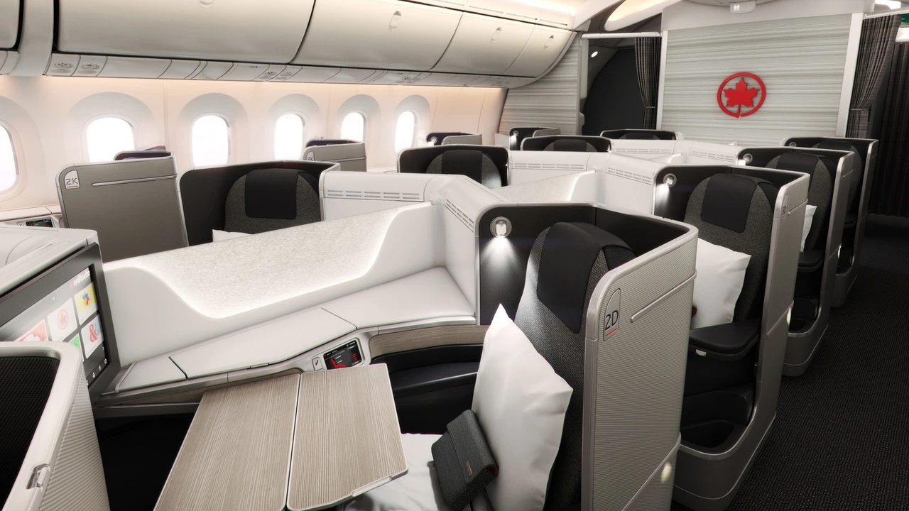 Air Canada business class seat — premium cabin on flights to Lyon