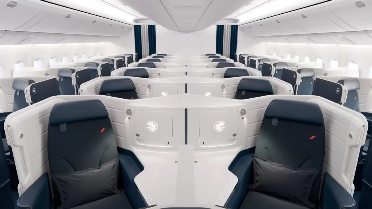 Air France business class seat — premium cabin on flights to Monte Carlo