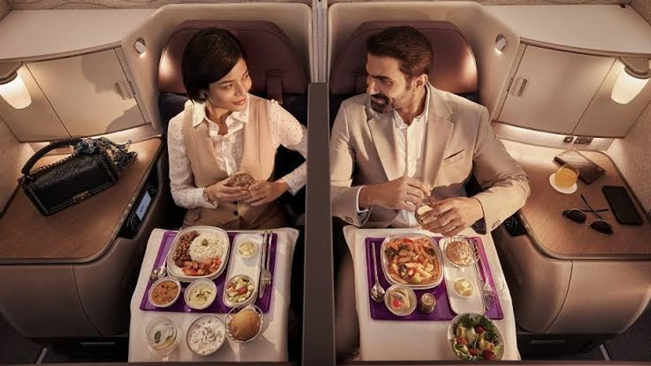 Air India Business Class business class dining and meal service