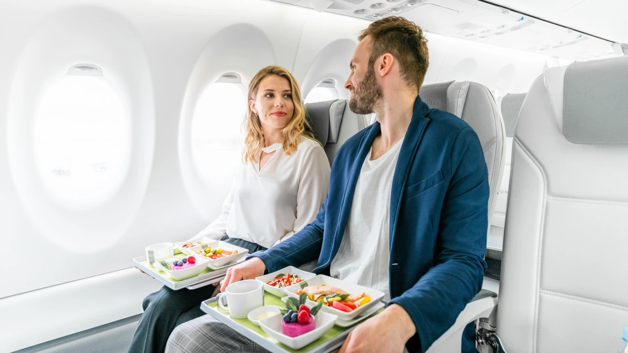airBaltic Business Class business class dining and meal service