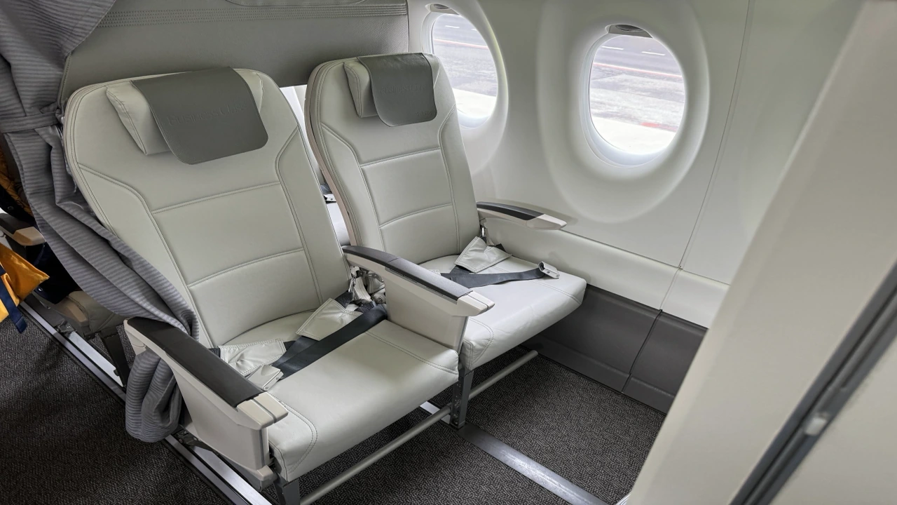 airBaltic business class seat — premium cabin on flights to Riga