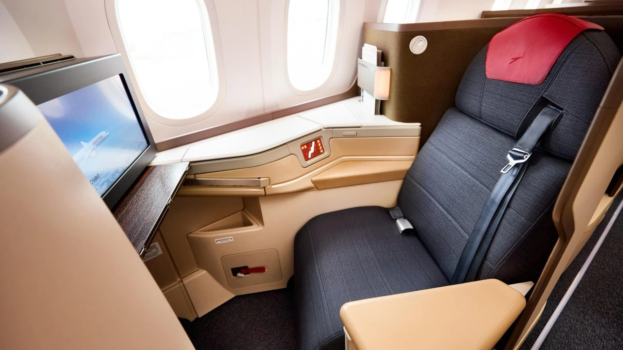 Austrian Airlines business class seat — premium cabin on flights to Graz