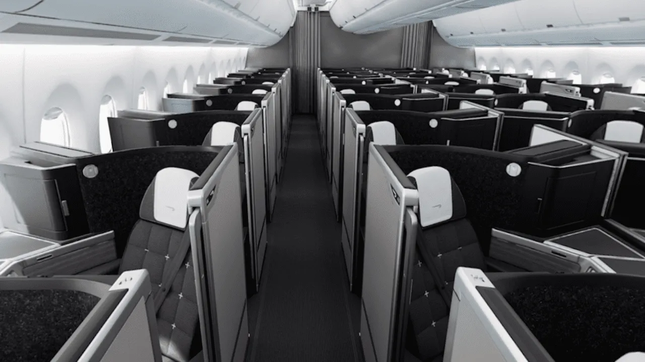British Airways Club Suite business class cabin details — New York to London