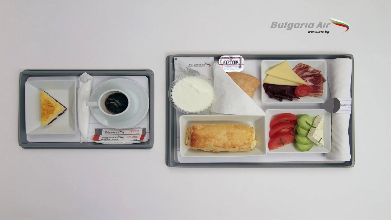 Bulgaria Air Business Class business class dining and meal service
