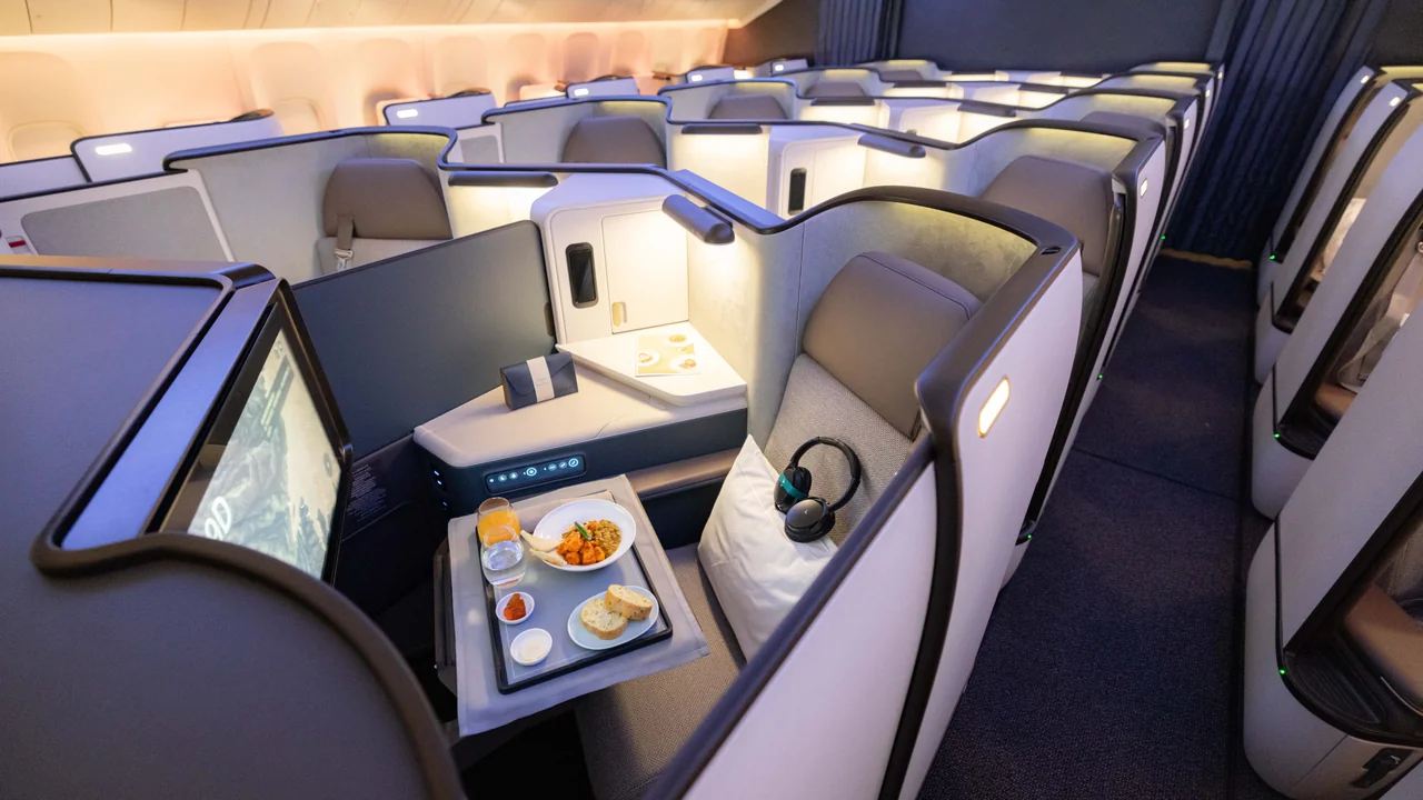 Cathay Pacific business class seat — premium cabin on flights to Hong Kong