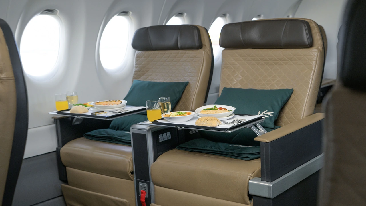 Cyprus Airways Business Class business class dining and meal service