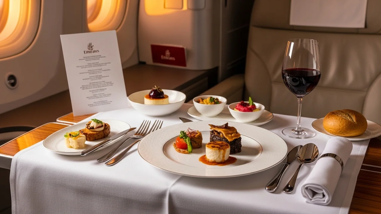Emirates Business Class business class dining and meal service