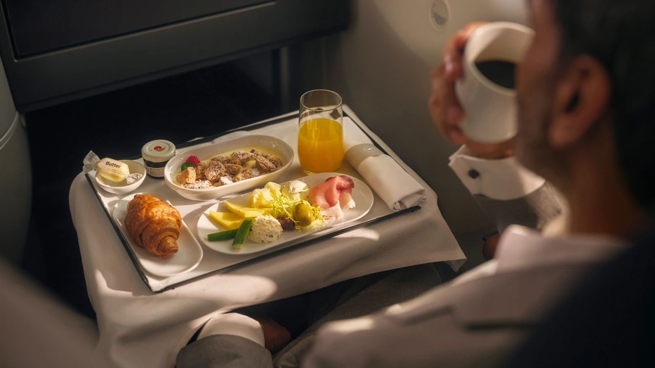 Eurowings BizClass business class dining and meal service