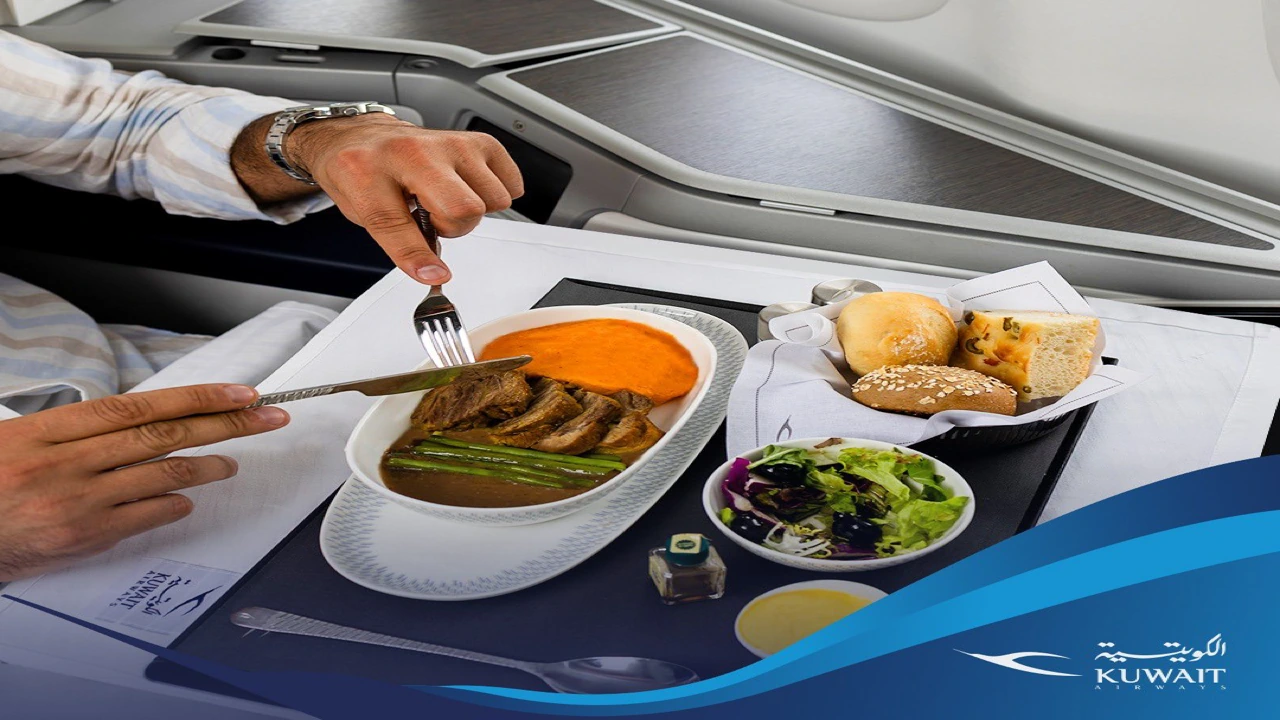 Kuwait Airways Business Class business class dining and meal service