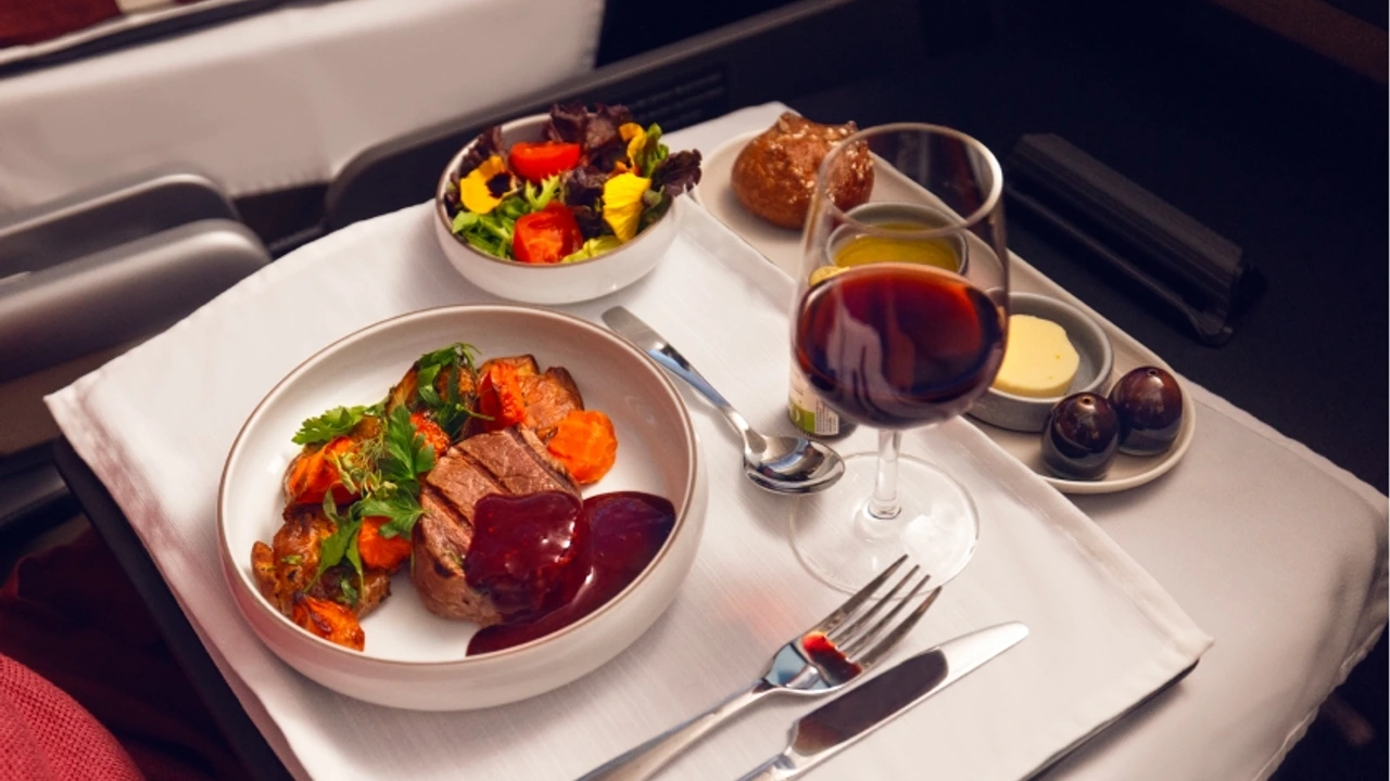 LATAM Airlines Premium Business business class dining and meal service