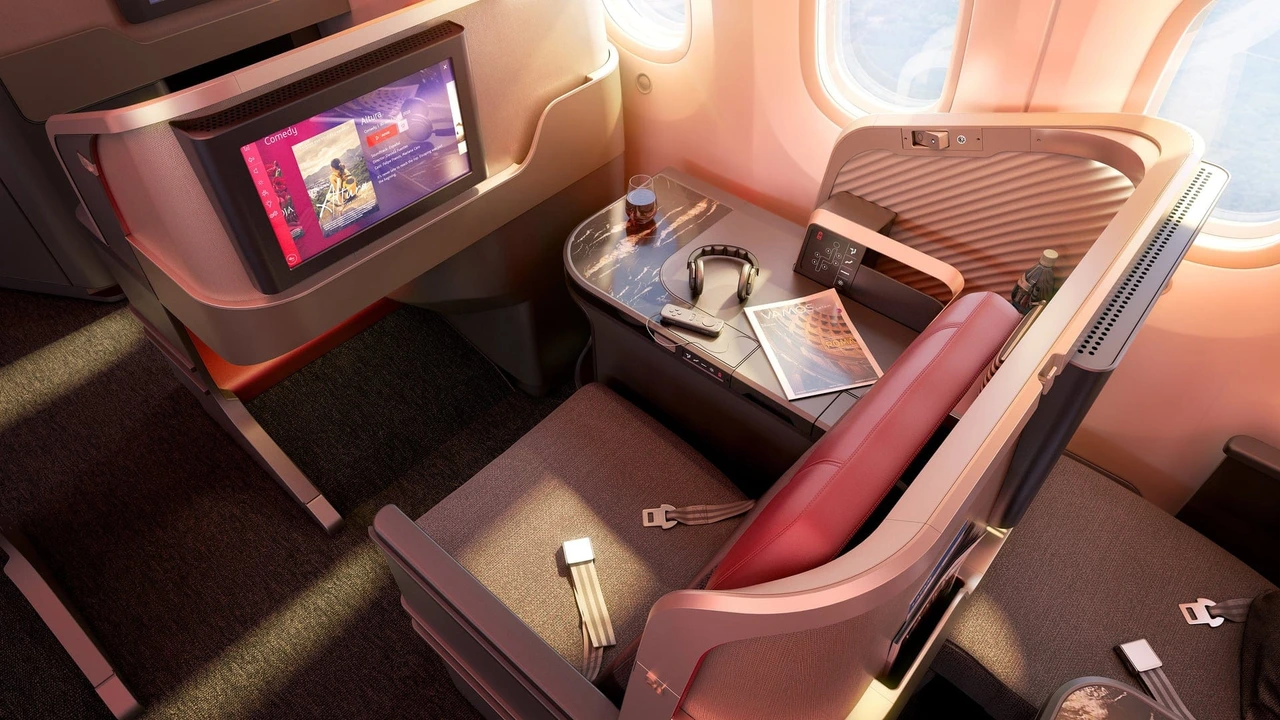 LATAM business class seat — premium cabin on flights to Santiago