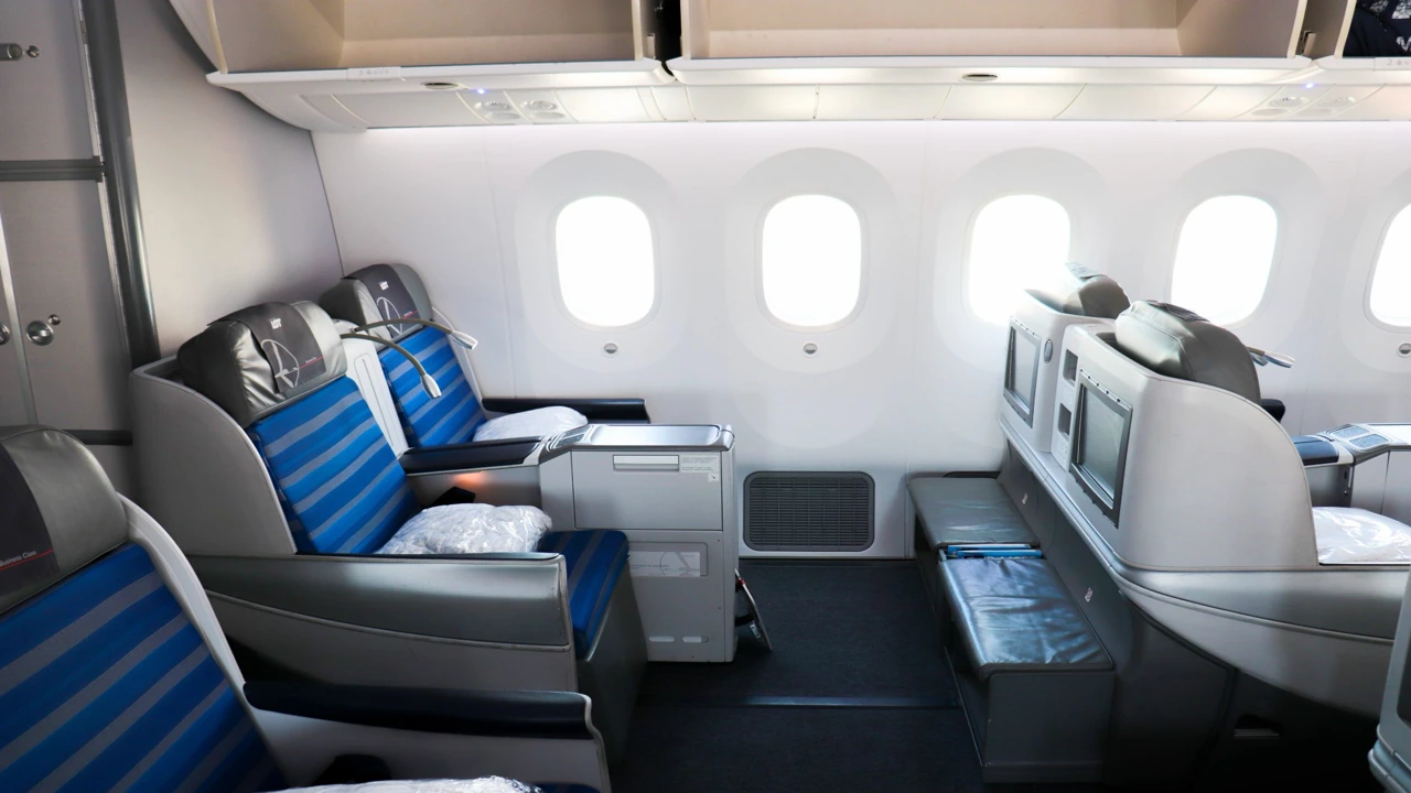LOT Polish Airlines business class seat — premium cabin on flights to Katowice