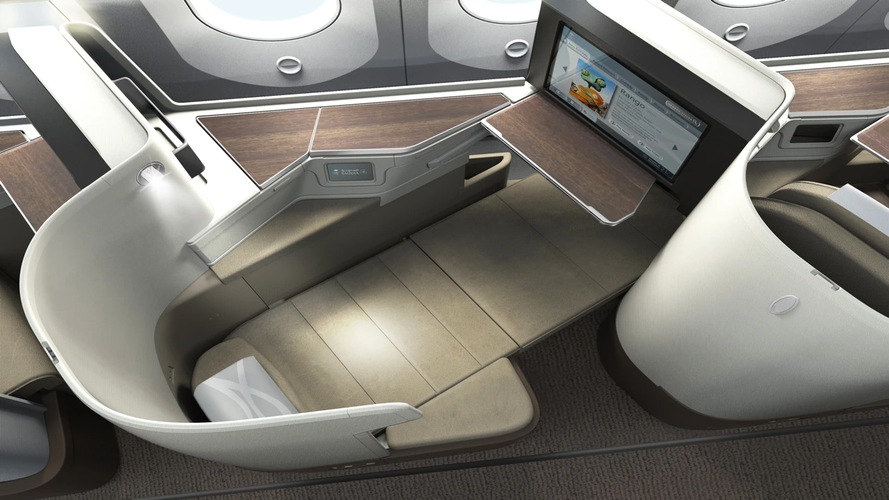 Saudia Business Class business class seat and cabin