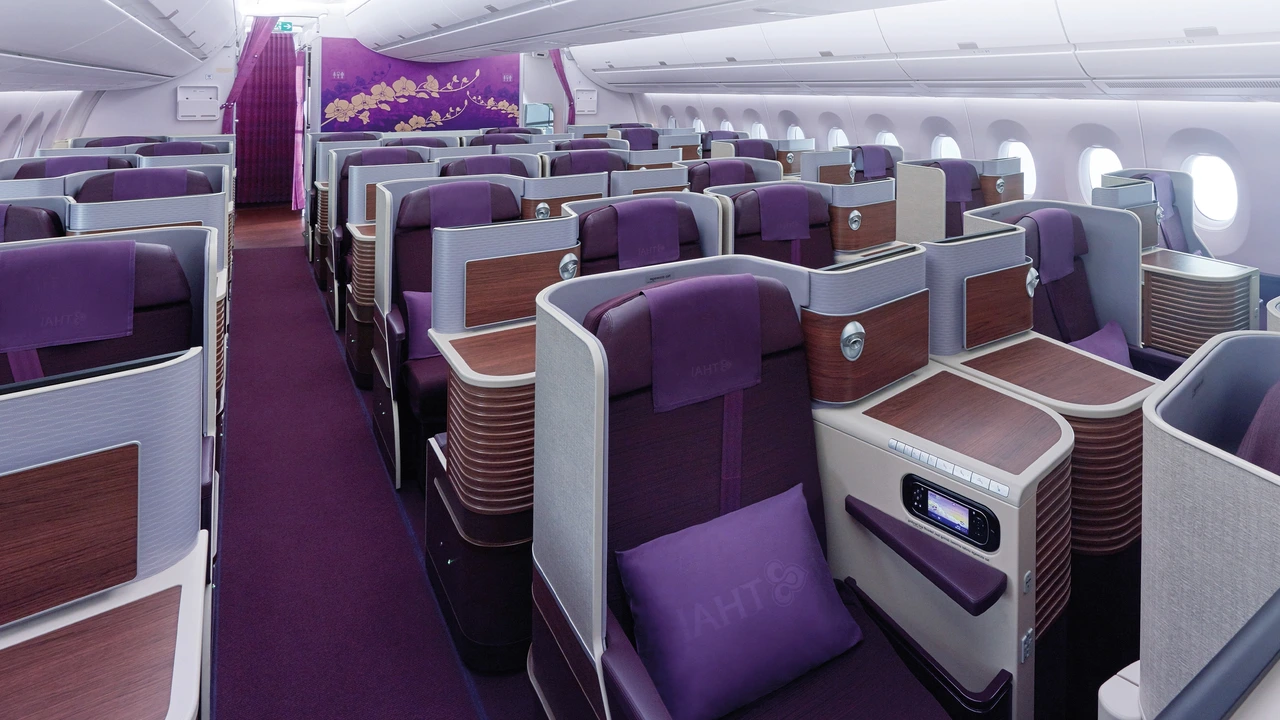 Thai Airways business class seat — premium cabin on flights to Bangkok