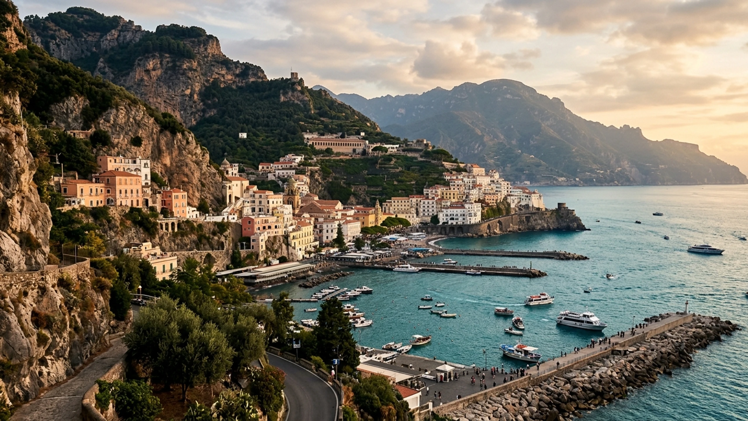 Boston to Amalfi Business Class — Premium business class cabin interior