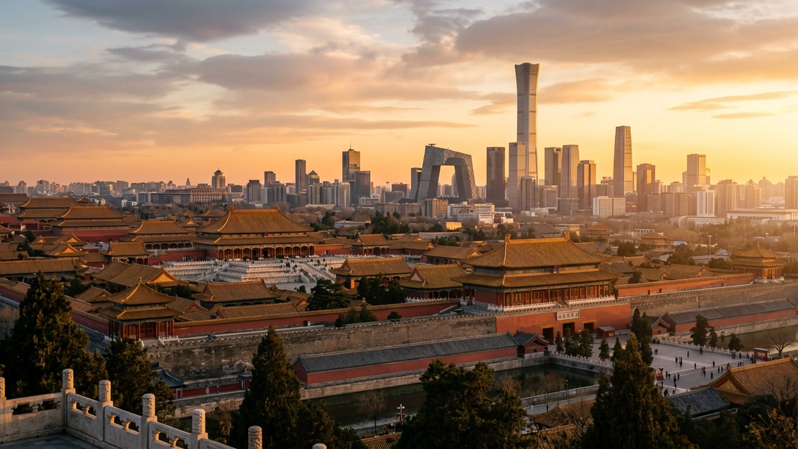 Chicago to Beijing Business Class — Premium business class cabin interior