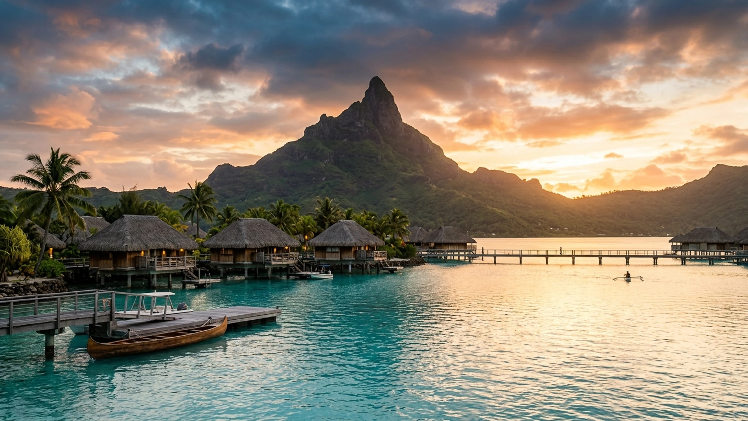 Chicago to Bora Bora Business Class — Premium business class cabin interior
