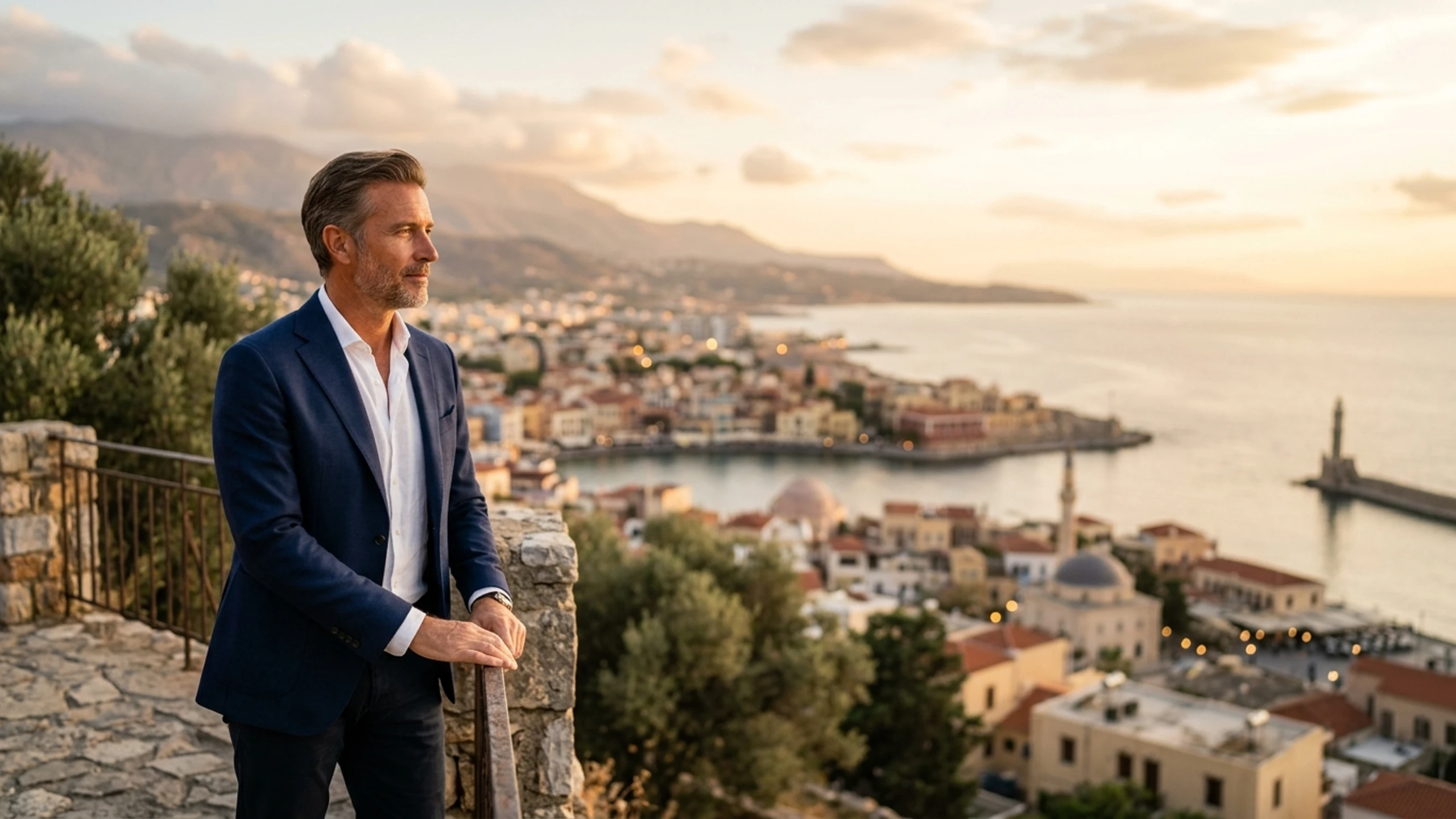 Seattle to Crete Business Class — Premium business class cabin interior