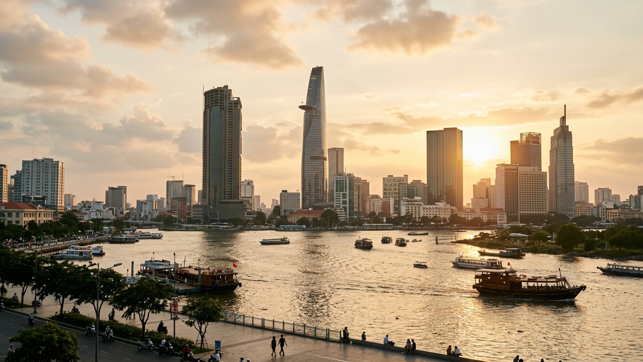 San Francisco to Ho Chi Minh City Business Class — Premium business class cabin interior