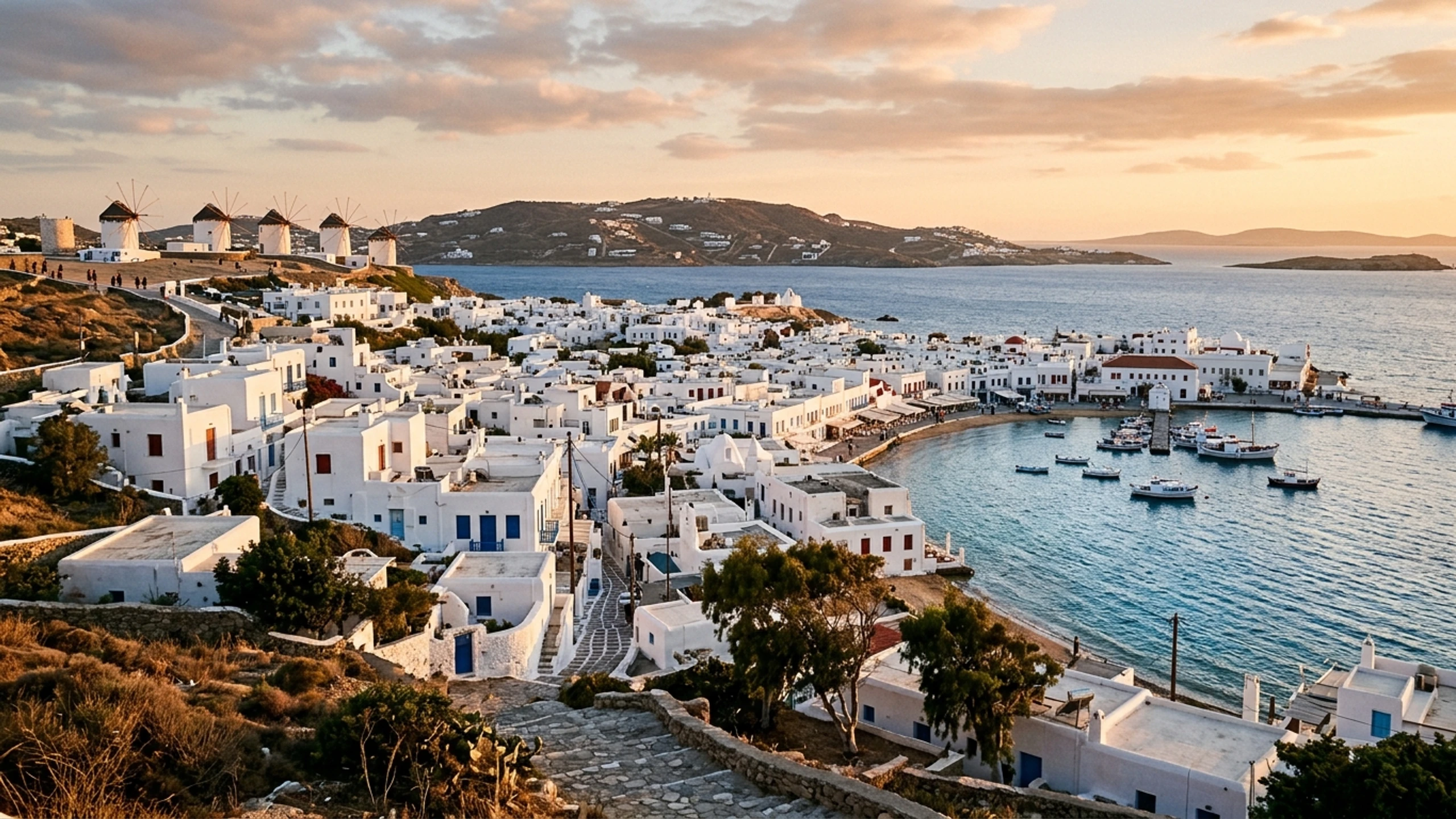 Seattle to Mykonos Business Class — Premium business class cabin interior