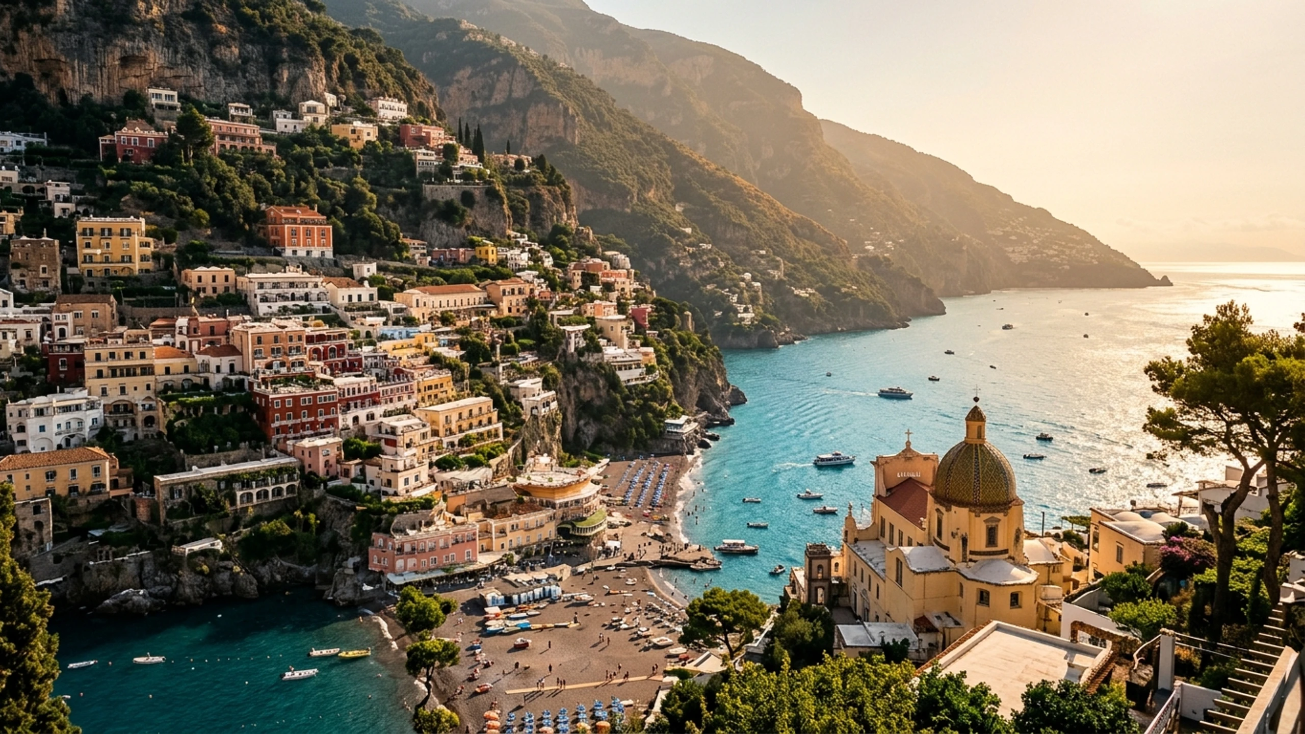 Boston to Positano Business Class — Premium business class cabin interior