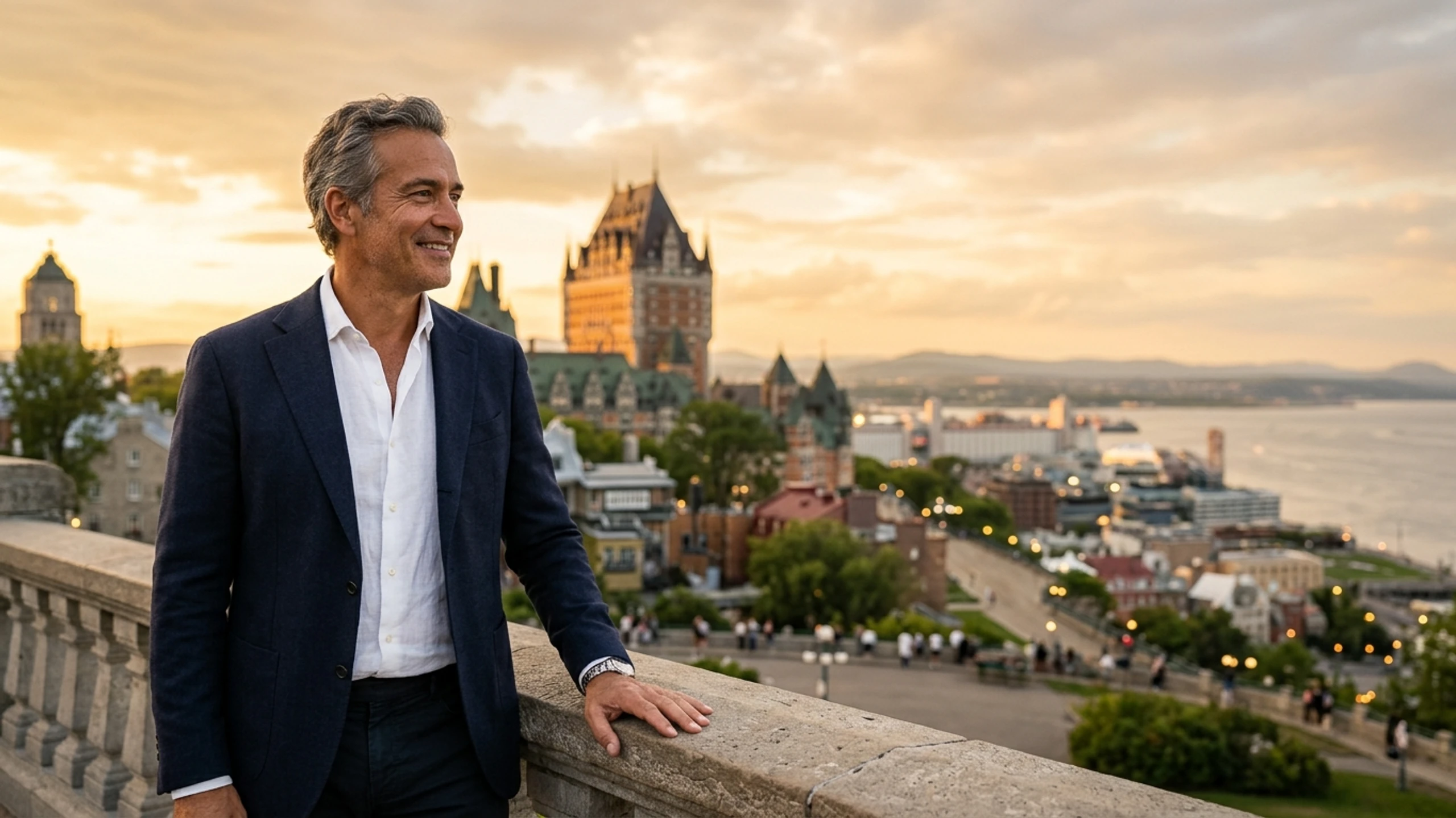 Seattle to Quebec City Business Class — Premium business class cabin interior