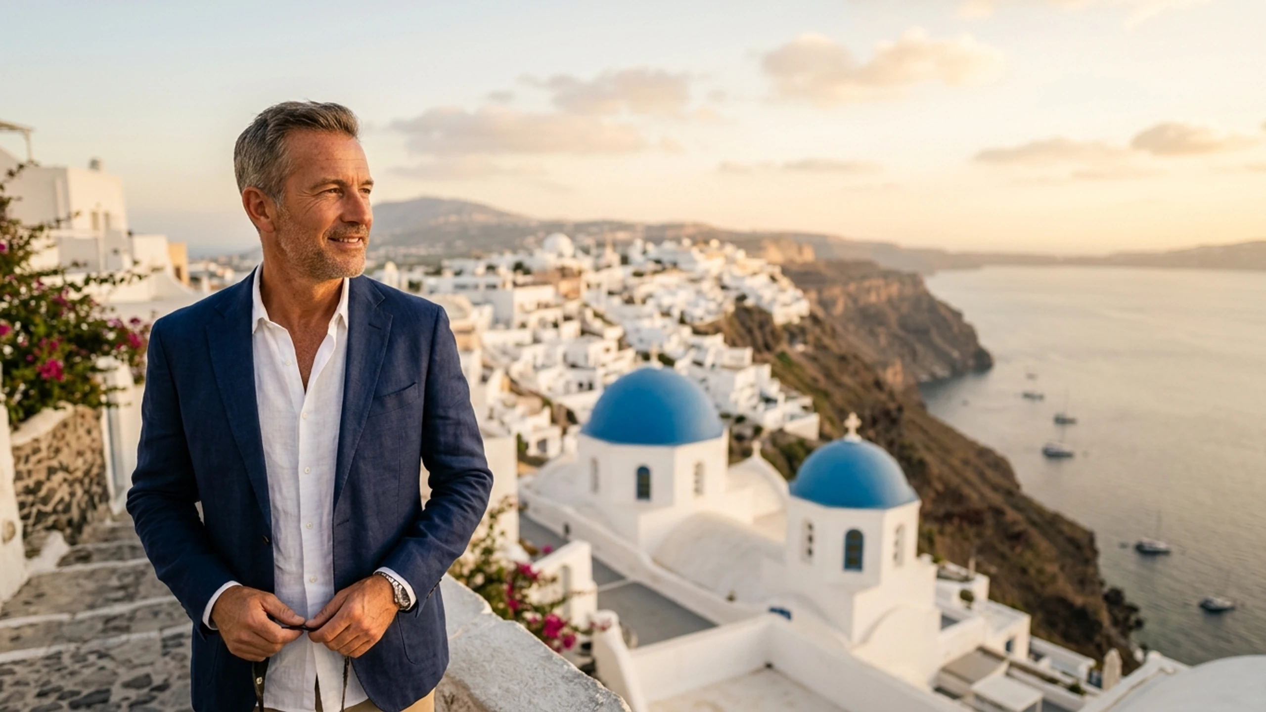 Austin to Santorini Business Class — Premium business class cabin interior