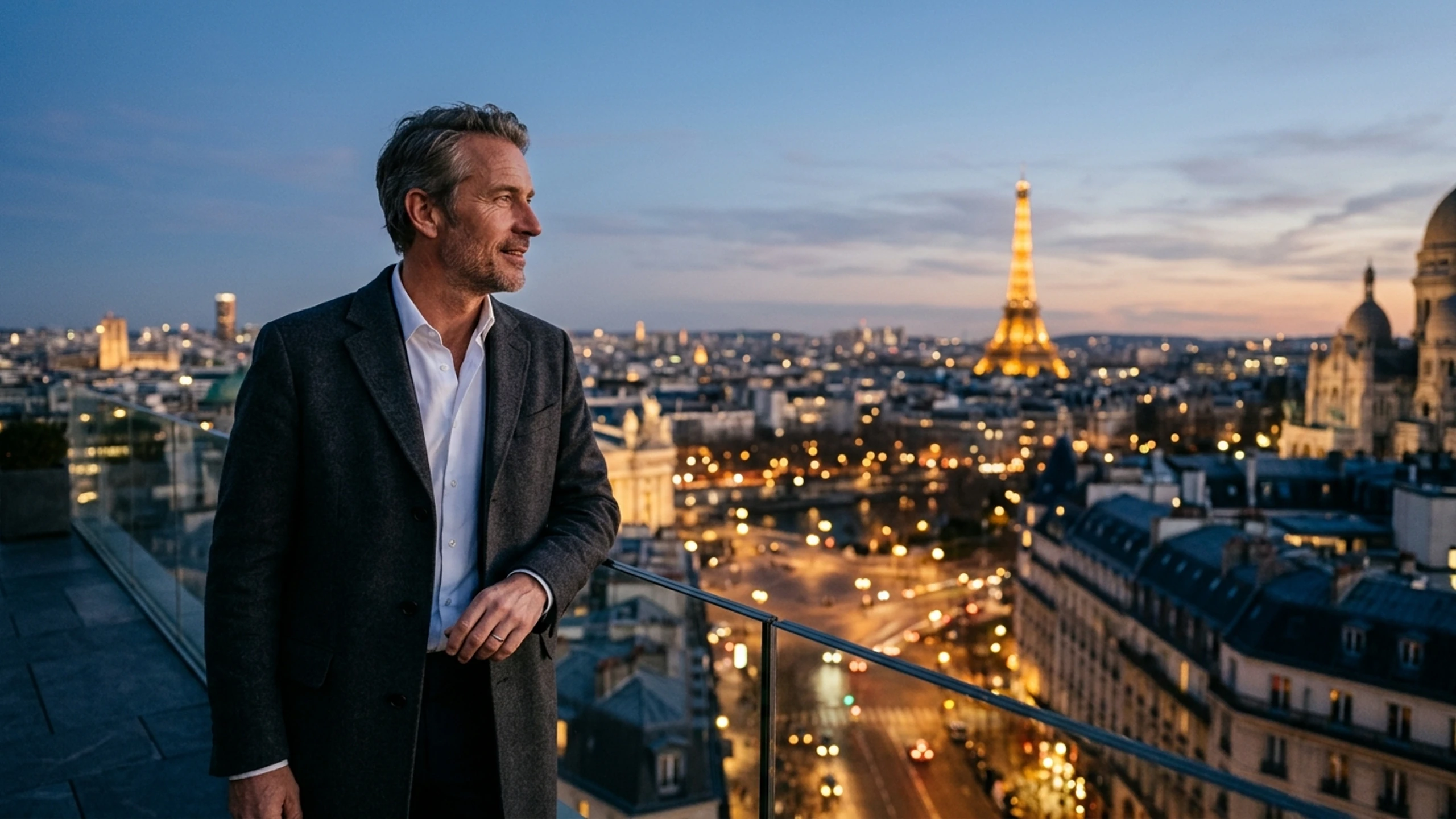 New York to Paris Business Class — Premium business class cabin interior