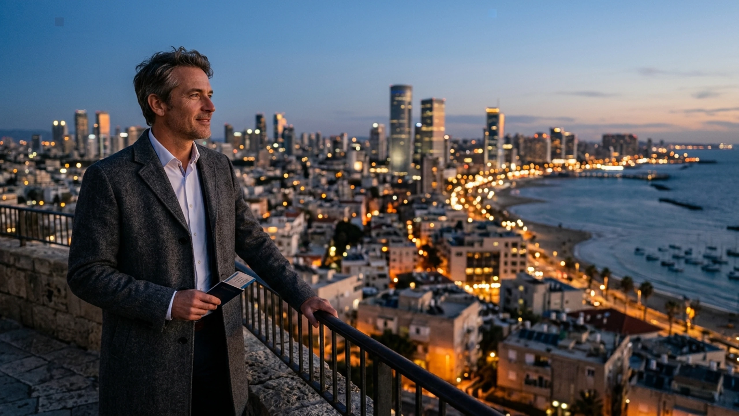 New York to Tel Aviv Business Class — Premium business class cabin interior